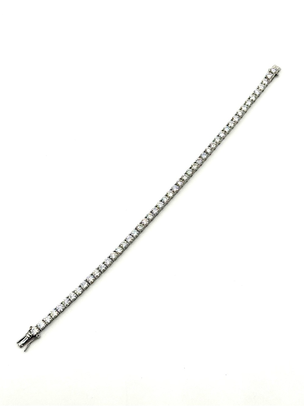 925 Silver, 14.4CTW Moissanite Tennis Bracelet - 8”